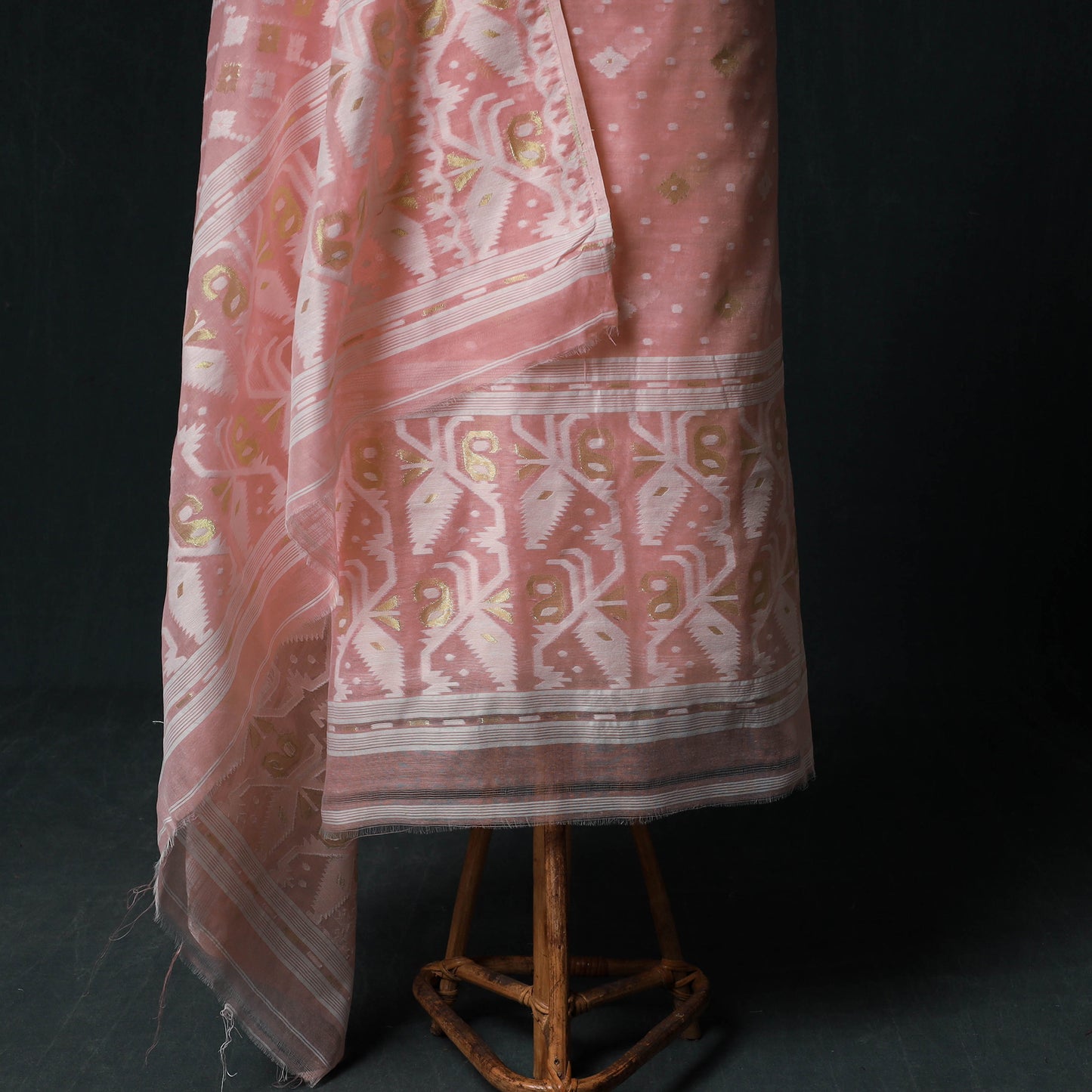 Phulia Jamdani Silk Cotton 2pc Unstitched Dress Material Kurta Set 17