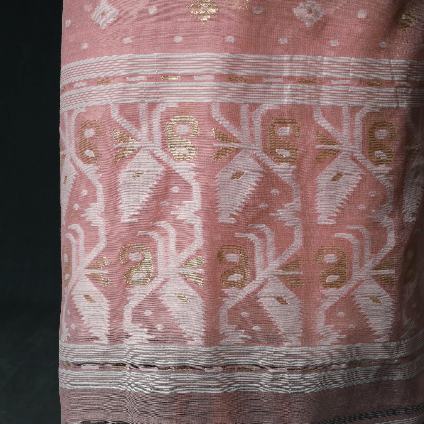 Phulia Jamdani Silk Cotton 2pc Unstitched Dress Material Kurta Set 17