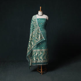 Phulia Jamdani Silk Cotton 2pc Unstitched Dress Material Kurta Set 18