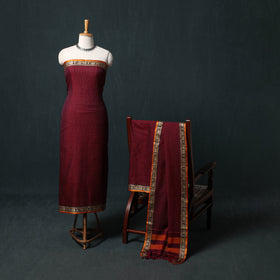 Dharwad Checks Mercerised Cotton 3pc Unstitched Dress Material Suit Set 04