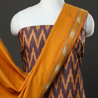 Multicolor - 3pc Cotton Handloom Pochampally Ikat Dress Material 14