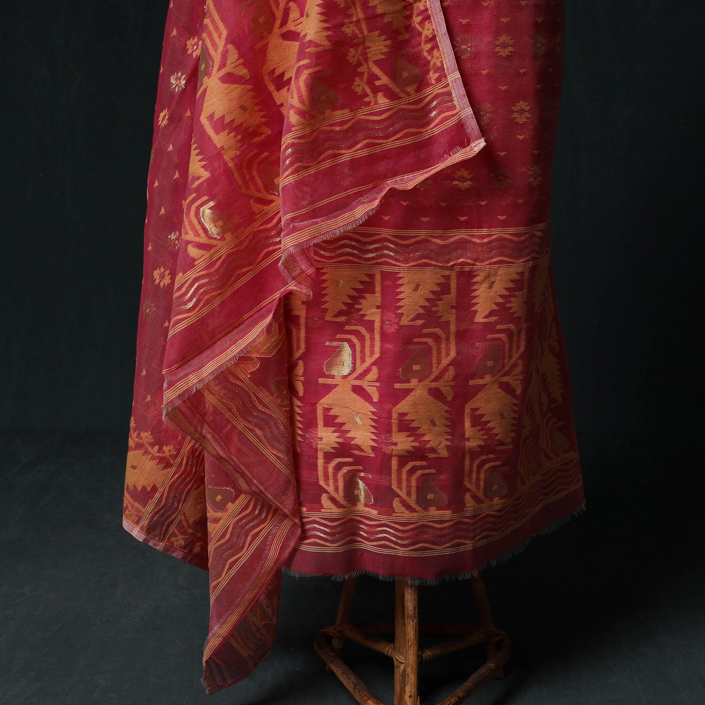 Phulia Jamdani Silk Cotton 2pc Unstitched Dress Material Kurta Set 20