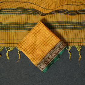 Dharwad Checks Mercerised Cotton 3pc Unstitched Dress Material Suit Set 05