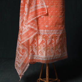 Phulia Jamdani Silk Cotton 2pc Unstitched Dress Material Kurta Set 21