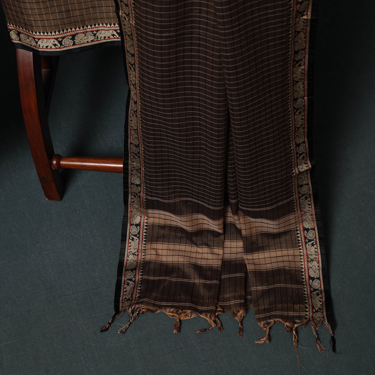 Dharwad Checks Mercerised Cotton 3pc Unstitched Dress Material Suit Set 06