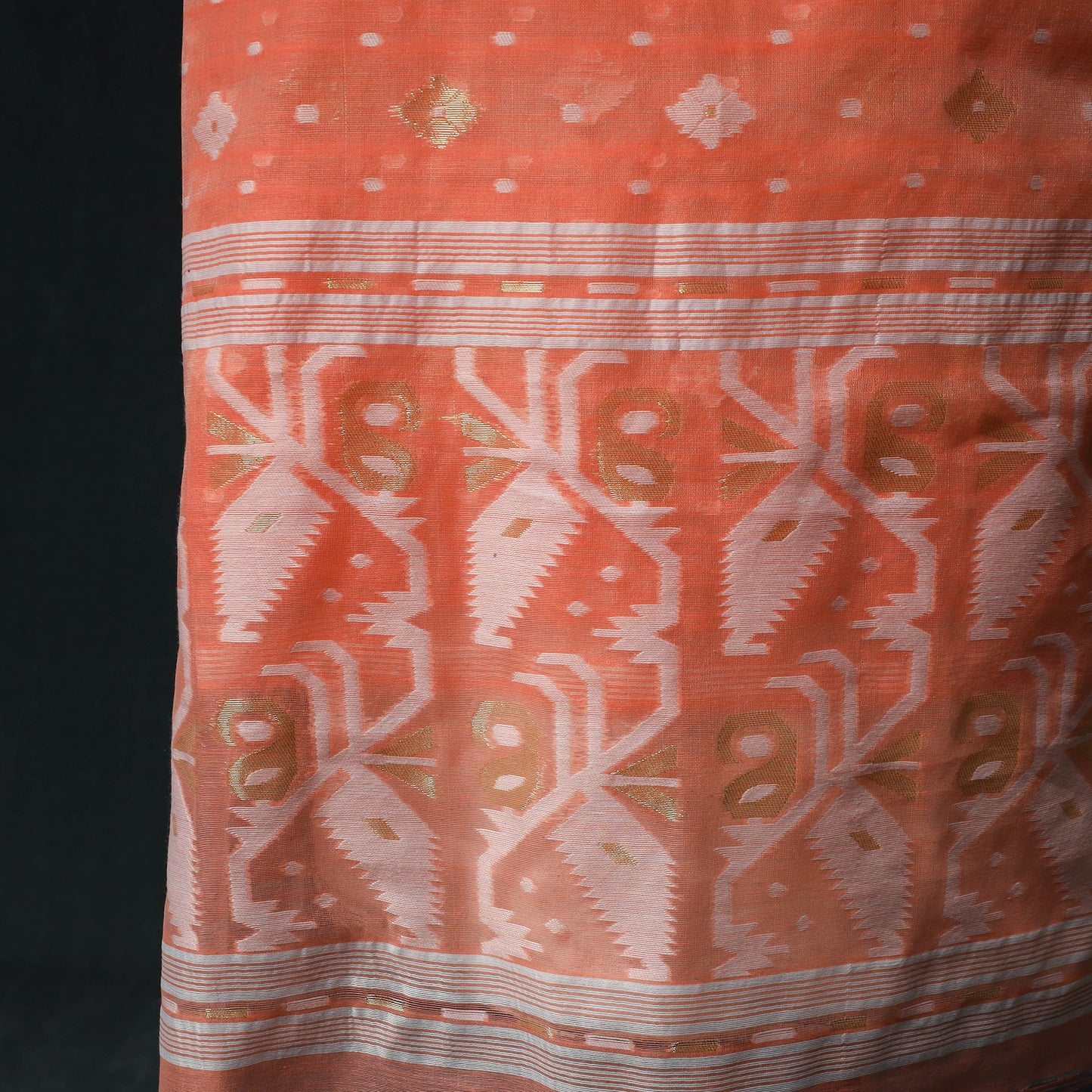 Phulia Jamdani Silk Cotton 2pc Unstitched Dress Material Kurta Set 21