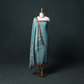 Dharwad Checks Mercerised Cotton 3pc Unstitched Dress Material Suit Set 07