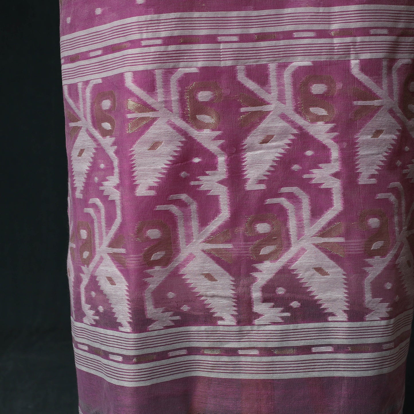 Phulia Jamdani Silk Cotton 2pc Unstitched Dress Material Kurta Set 22