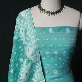Phulia Jamdani Silk Cotton 2pc Unstitched Dress Material Kurta Set 23