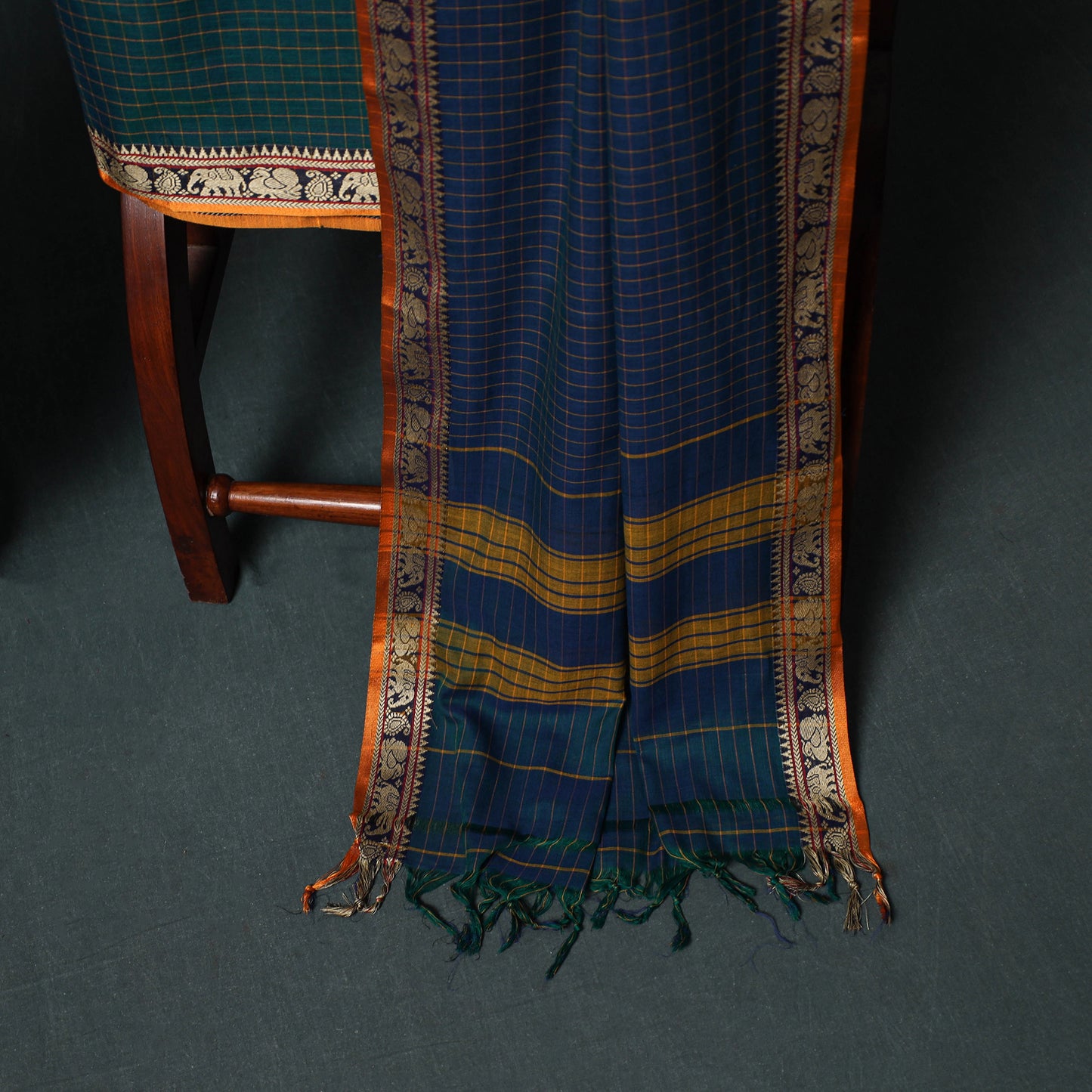 Dharwad Checks Mercerised Cotton 3pc Unstitched Dress Material Suit Set 08