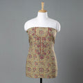  Kalamkari Block Printed Kundan & Bead Work Hand Embroidery Cotton Kurta Material 