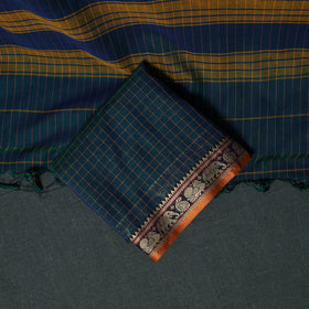 Dharwad Checks Mercerised Cotton 3pc Unstitched Dress Material Suit Set 08