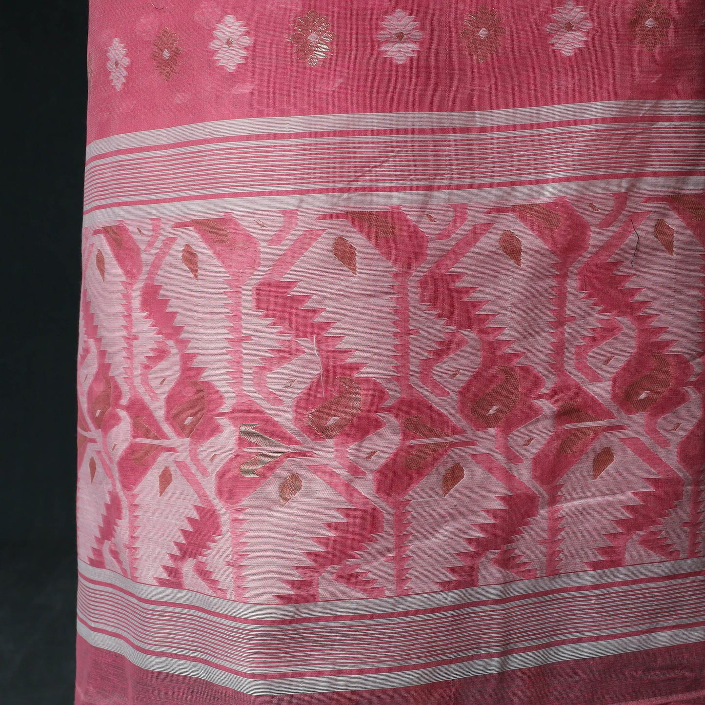 Phulia Jamdani Silk Cotton 2pc Unstitched Dress Material Kurta Set 24