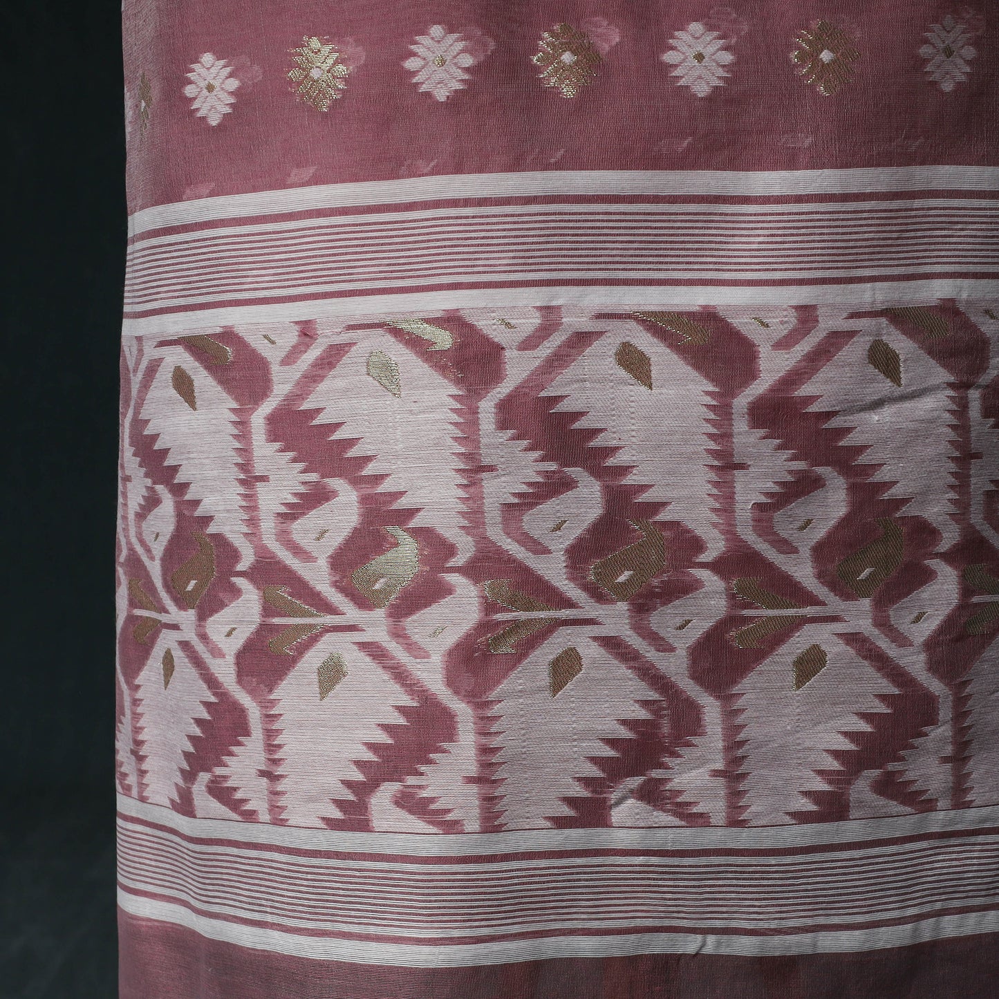 Phulia Jamdani Silk Cotton 2pc Unstitched Dress Material Kurta Set 25