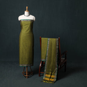 Dharwad Checks Mercerised Cotton 3pc Unstitched Dress Material Suit Set 10