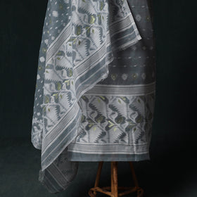 Phulia Jamdani Silk Cotton 2pc Unstitched Dress Material Kurta Set 26