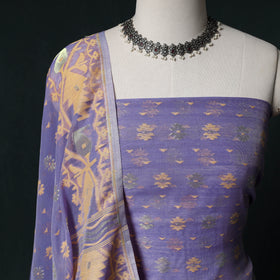 Phulia Jamdani Silk Cotton 2pc Unstitched Dress Material Kurta Set 28