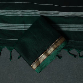 Green - Dharwad Mercerised Cotton 3pc Unstitched Dress Material Suit Set 11