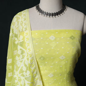Phulia Jamdani Silk Cotton 2pc Unstitched Dress Material Kurta Set 29