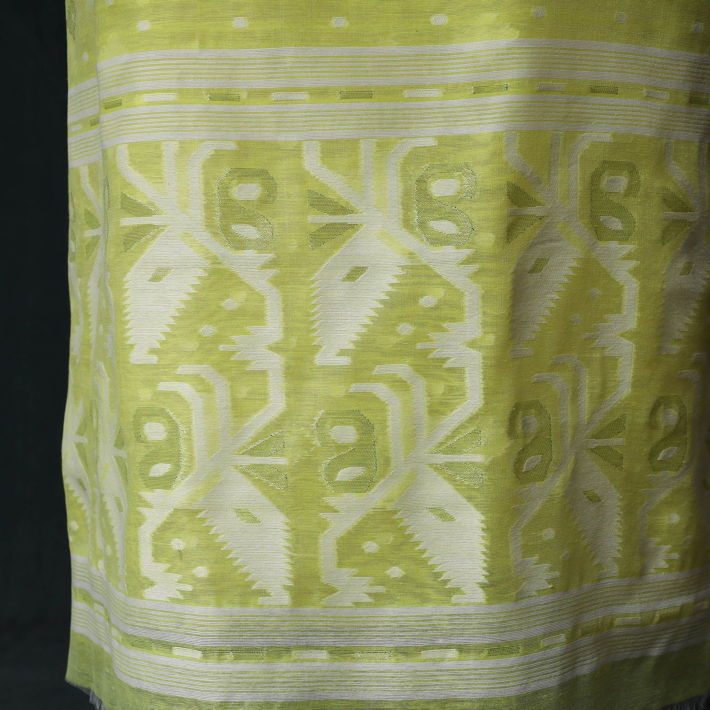 Phulia Jamdani Silk Cotton 2pc Unstitched Dress Material Kurta Set 29