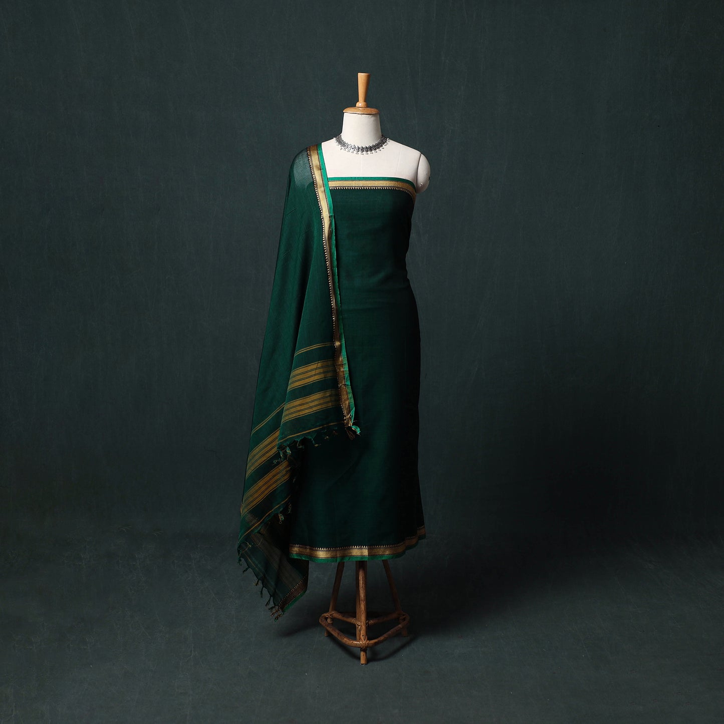 Dharwad Mercerised Cotton 3pc Unstitched Dress Material Suit Set 15