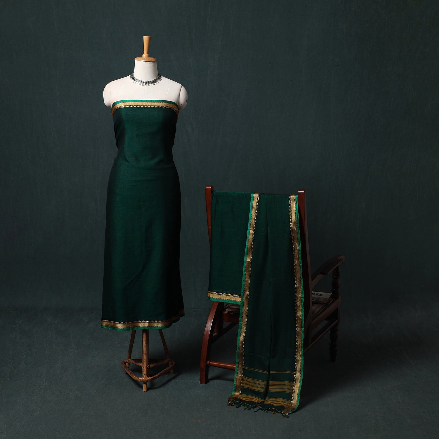 Dharwad Mercerised Cotton 3pc Unstitched Dress Material Suit Set 15