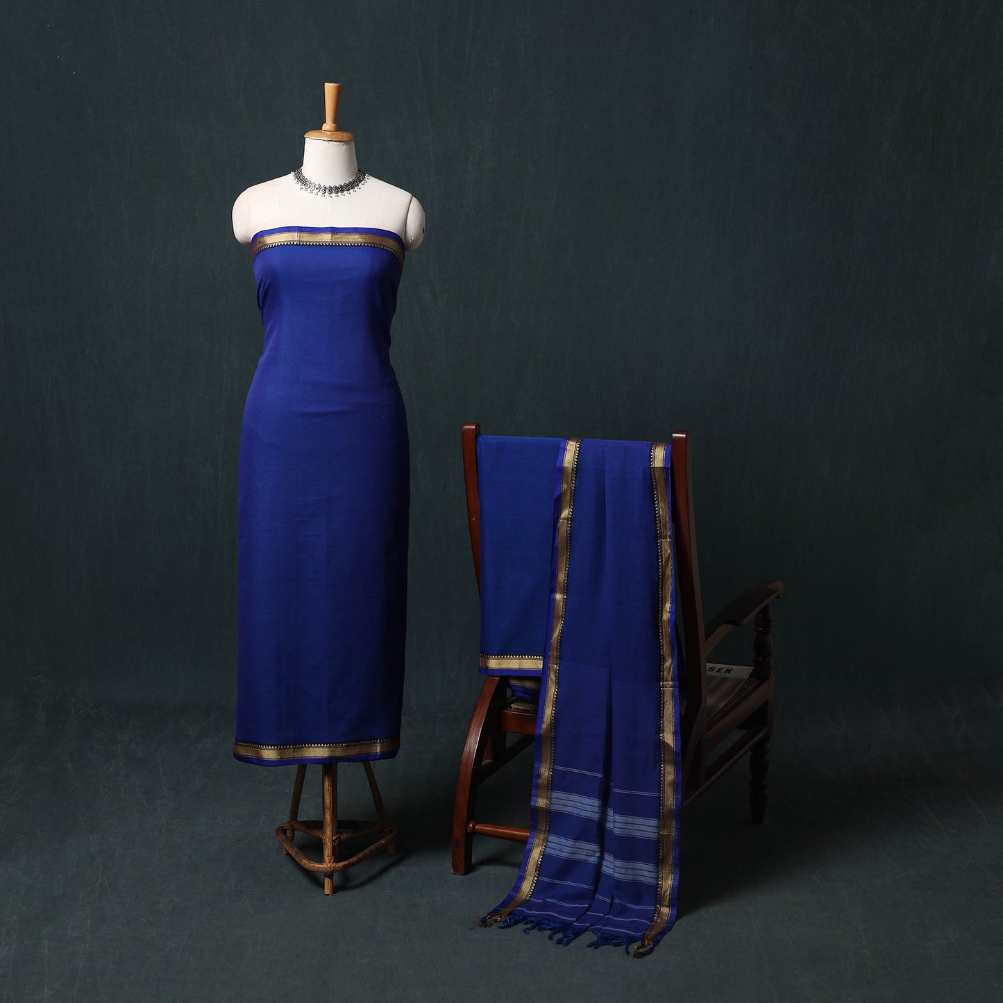 Dharwad Mercerised Cotton 3pc Unstitched Dress Material Suit Set 17