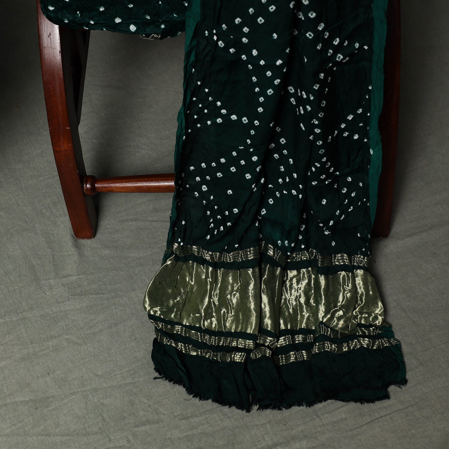 Kutch Bandhani Tie-Dye Modal Silk Unstitched Dress Material Suit Set 02