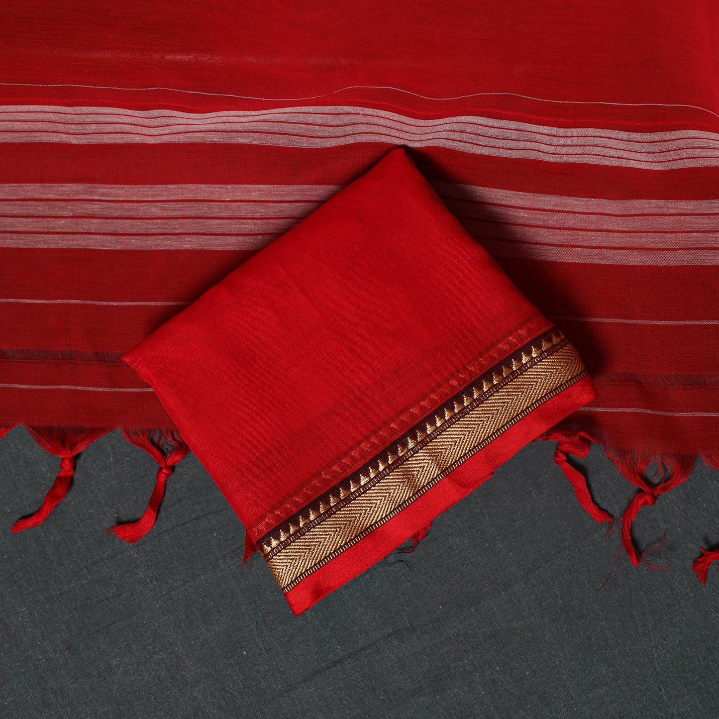 Dharwad Mercerised Cotton 3pc Unstitched Dress Material Suit Set 19