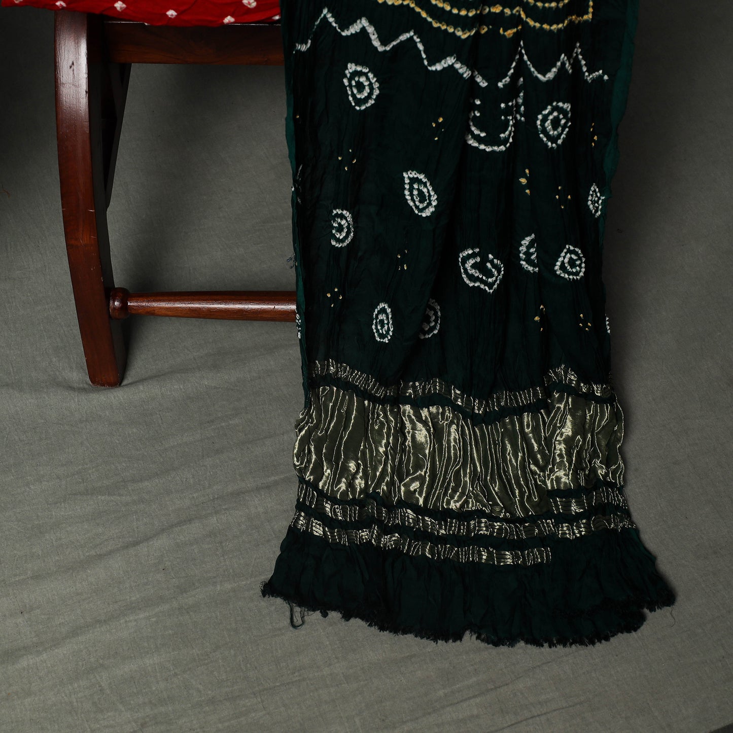 Kutch Bandhani Tie-Dye Modal Silk Unstitched Dress Material Suit Set 05