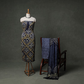 Kutch Bandhani Tie-Dye Modal Silk Unstitched Dress Material Suit Set 06