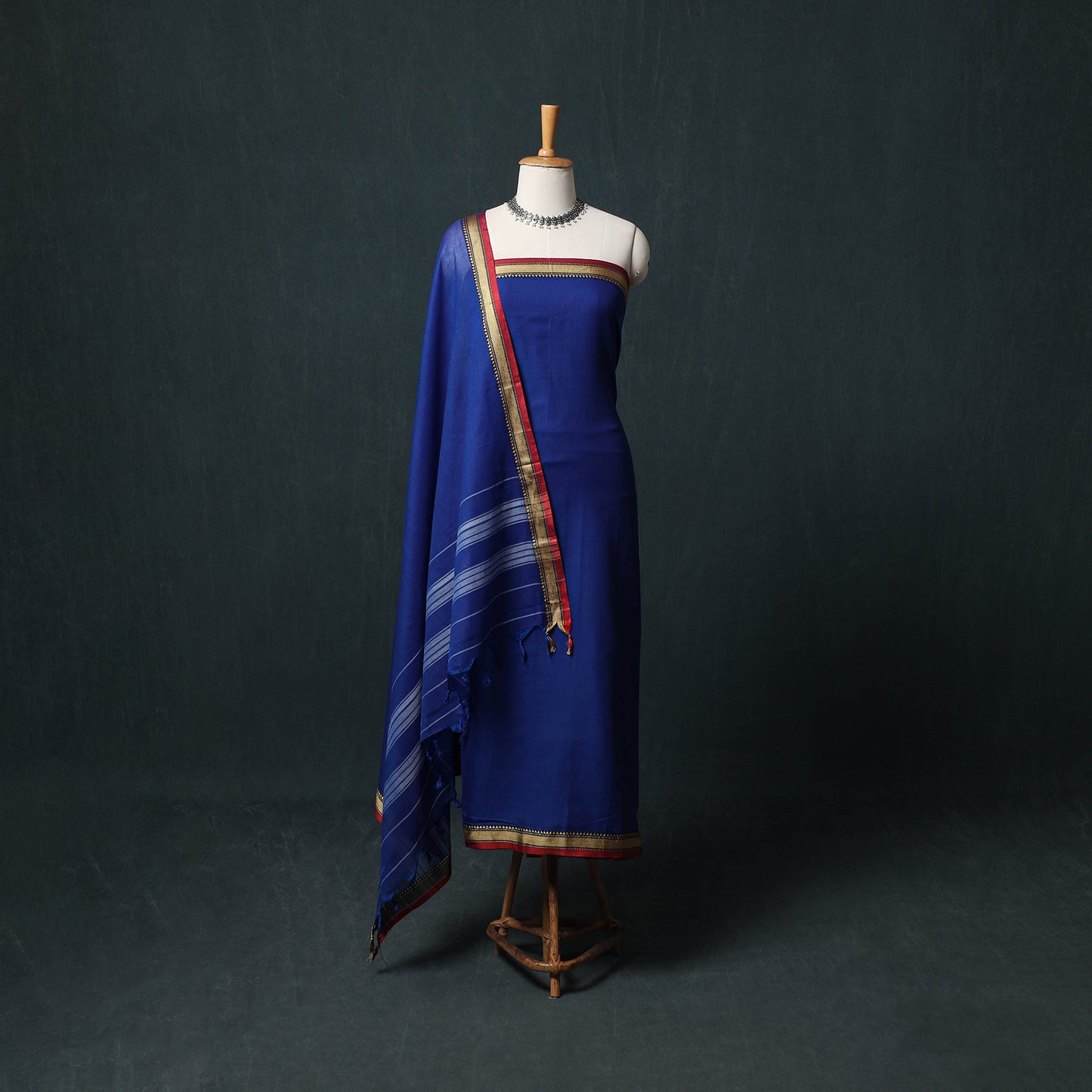 Dharwad Mercerised Cotton 3pc Unstitched Dress Material Suit Set 22