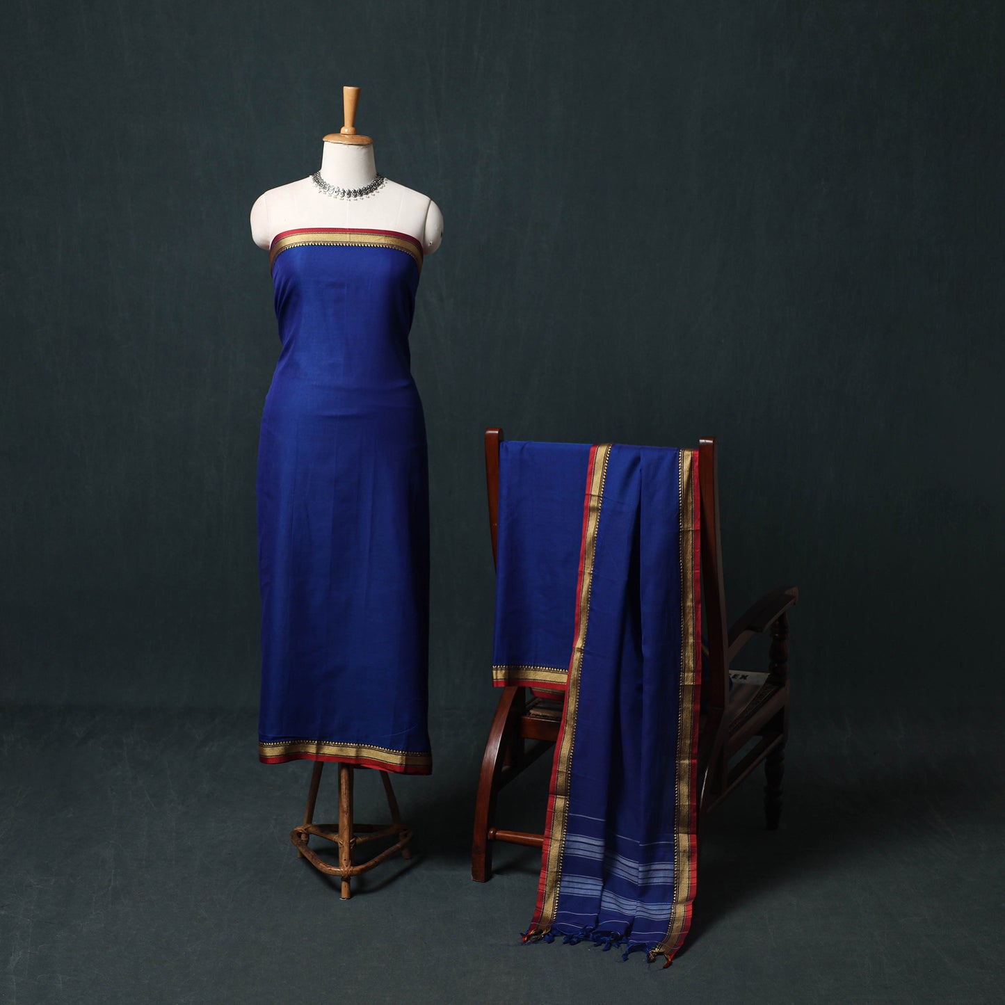 Dharwad Mercerised Cotton 3pc Unstitched Dress Material Suit Set 22