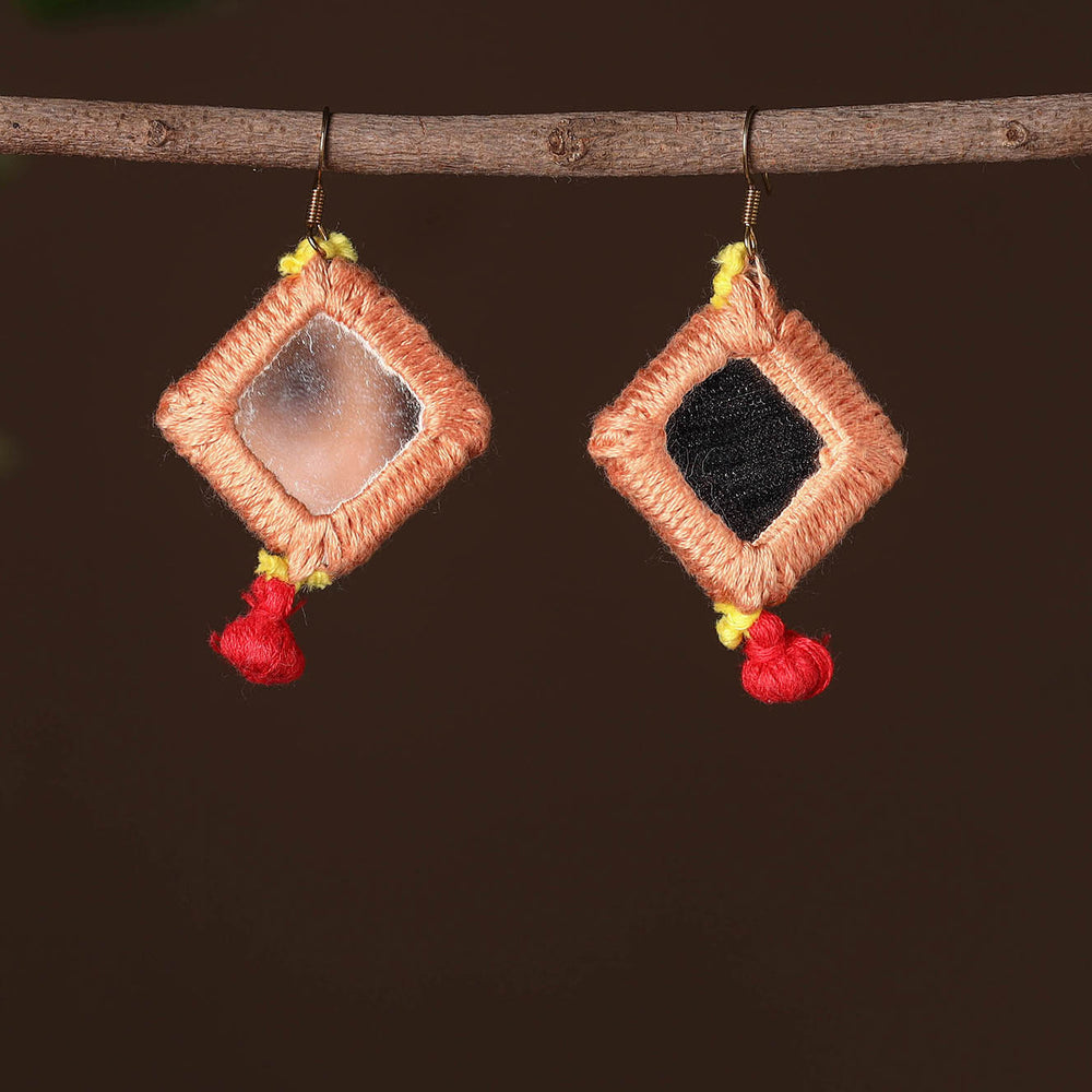 Handmade Mirror & Threadwork Earrings 02