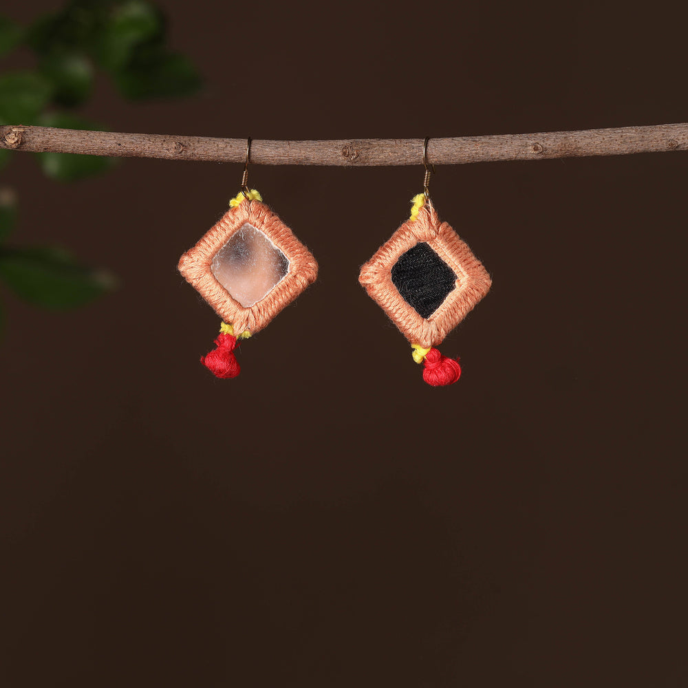 Handmade Mirror & Threadwork Earrings 02