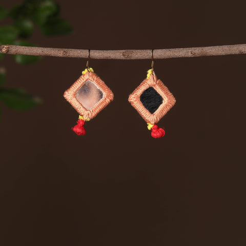 Handmade Mirror & Threadwork Earrings 02