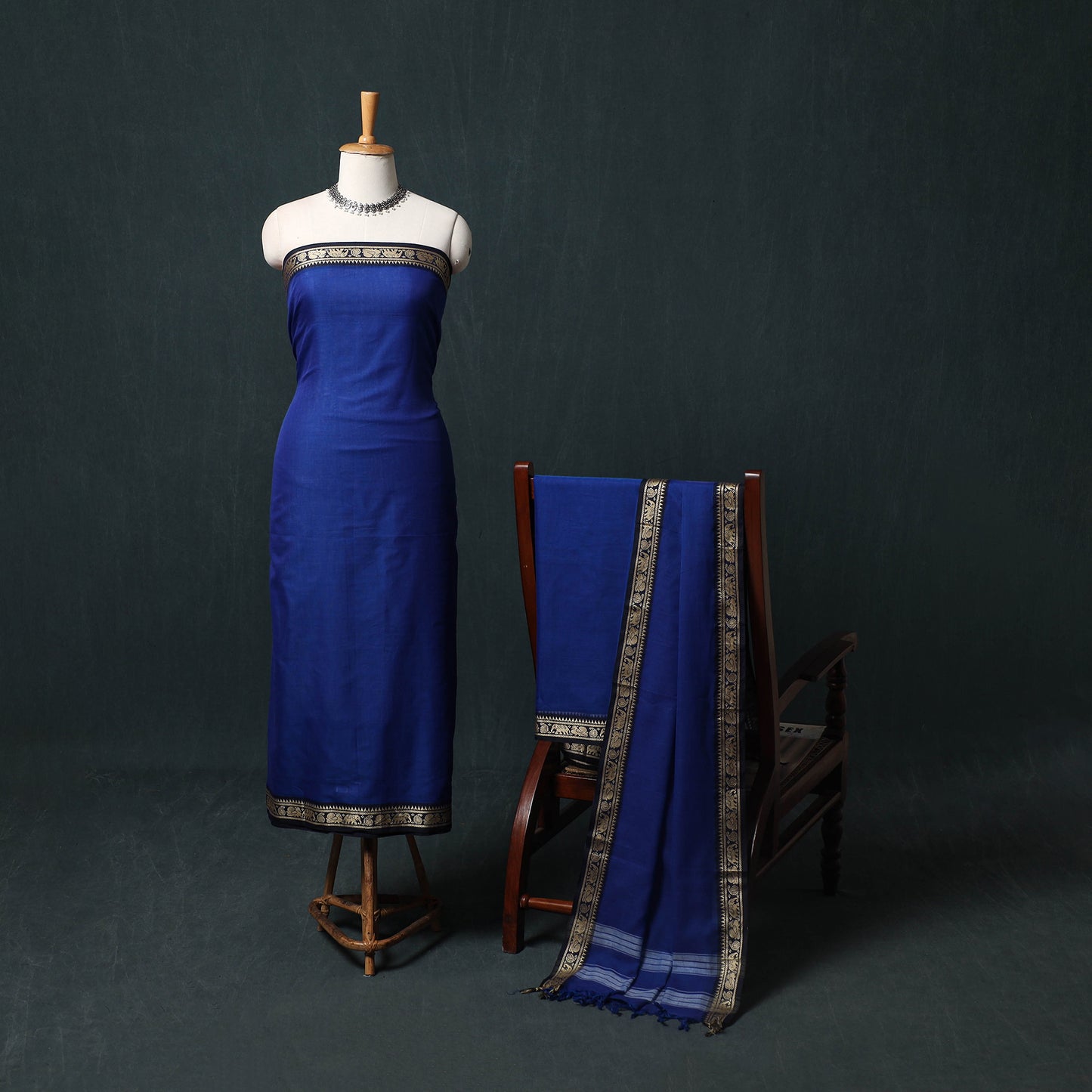 Dharwad Mercerised Cotton 3pc Unstitched Dress Material Suit Set 25