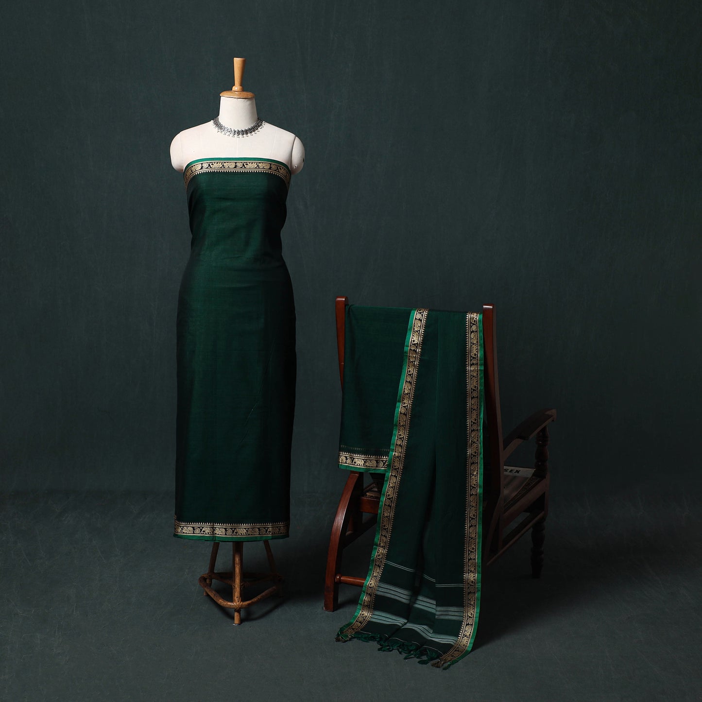 Dharwad Mercerised Cotton 3pc Unstitched Dress Material Suit Set 26