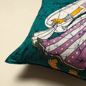 Green Cotton Hand Batik Cushion Cover