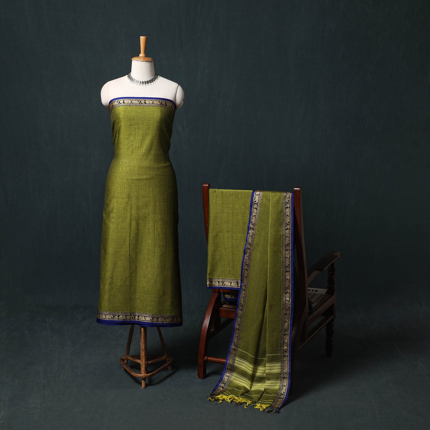 Dharwad Mercerised Cotton 3pc Unstitched Dress Material Suit Set 27