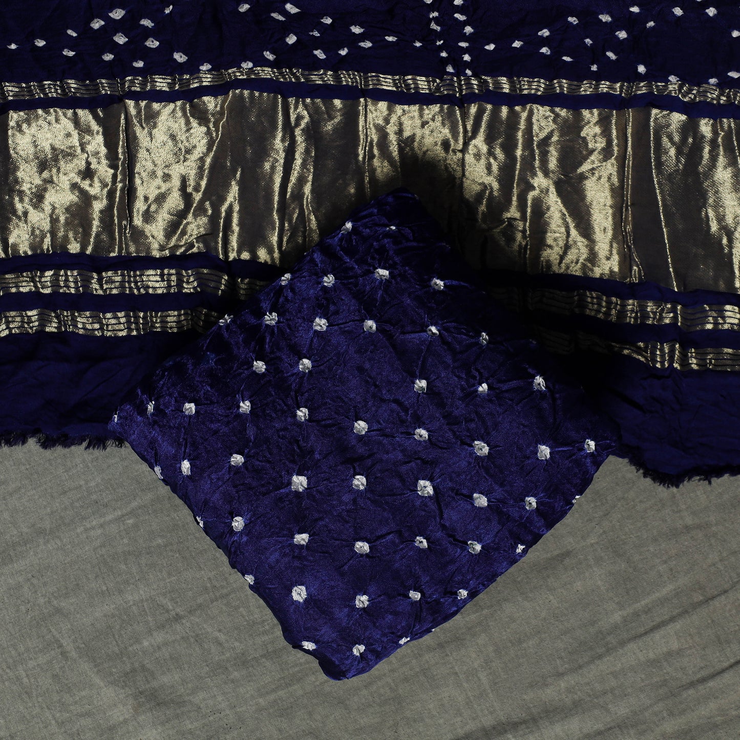 Kutch Bandhani Tie-Dye Modal Silk Unstitched Dress Material Suit Set 12