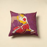 Purple - Pure Cotton Hand Batik Cushion Cover (18 x 18 in) 12