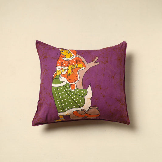 Purple - Pure Cotton Hand Batik Cushion Cover (18 x 18 in) 14