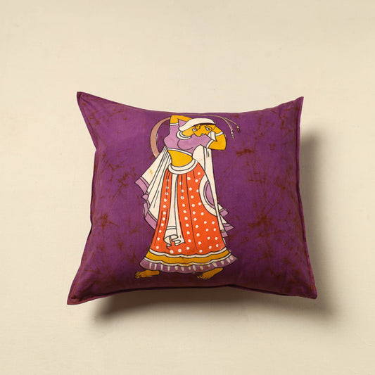 Purple - Pure Cotton Hand Batik Cushion Cover (18 x 18 in) 16