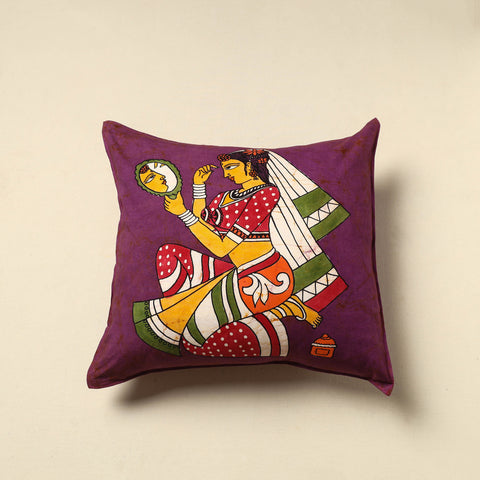 Purple - Pure Cotton Hand Batik Cushion Cover (18 x 18 in) 18