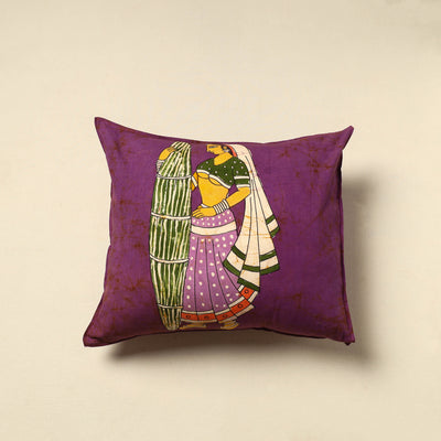 Purple - Pure Cotton Hand Batik Cushion Cover (18 x 18 in) 19