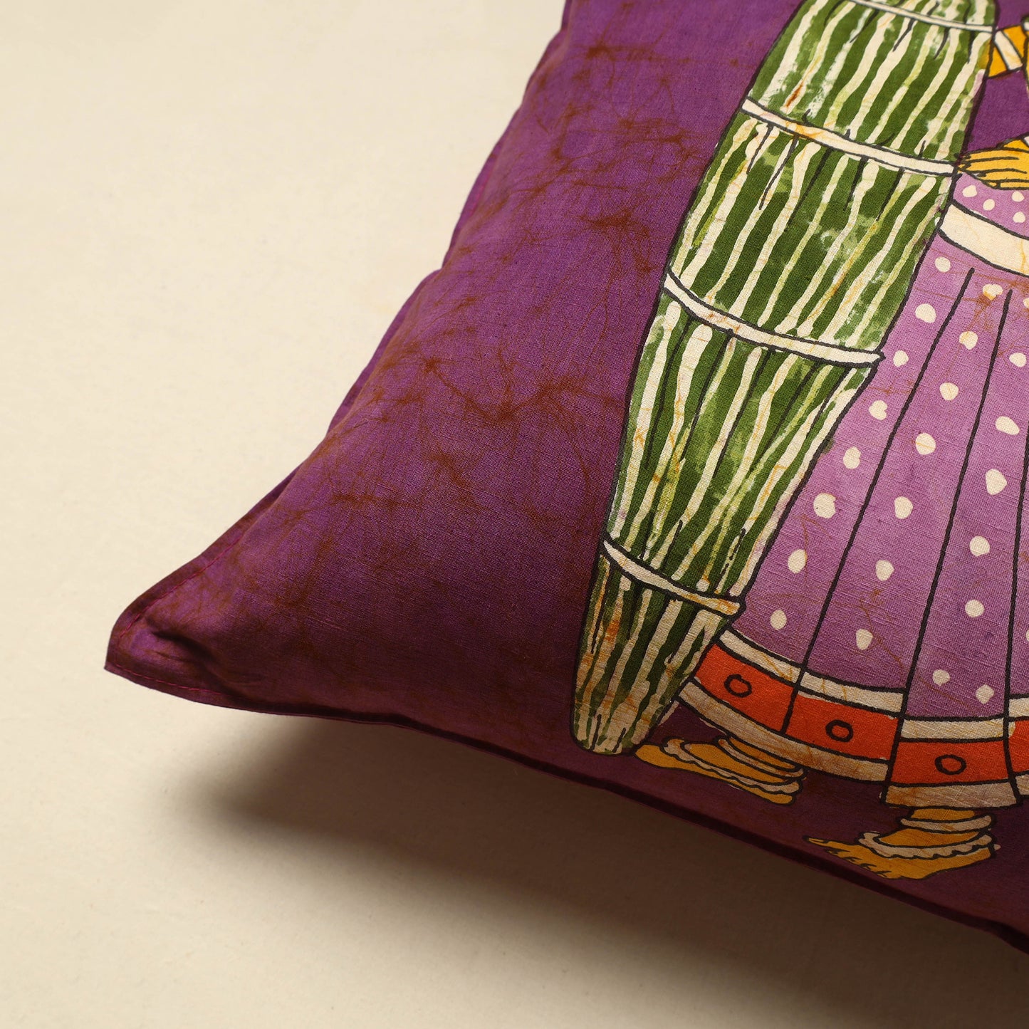 Purple - Pure Cotton Hand Batik Cushion Cover (18 x 18 in) 19