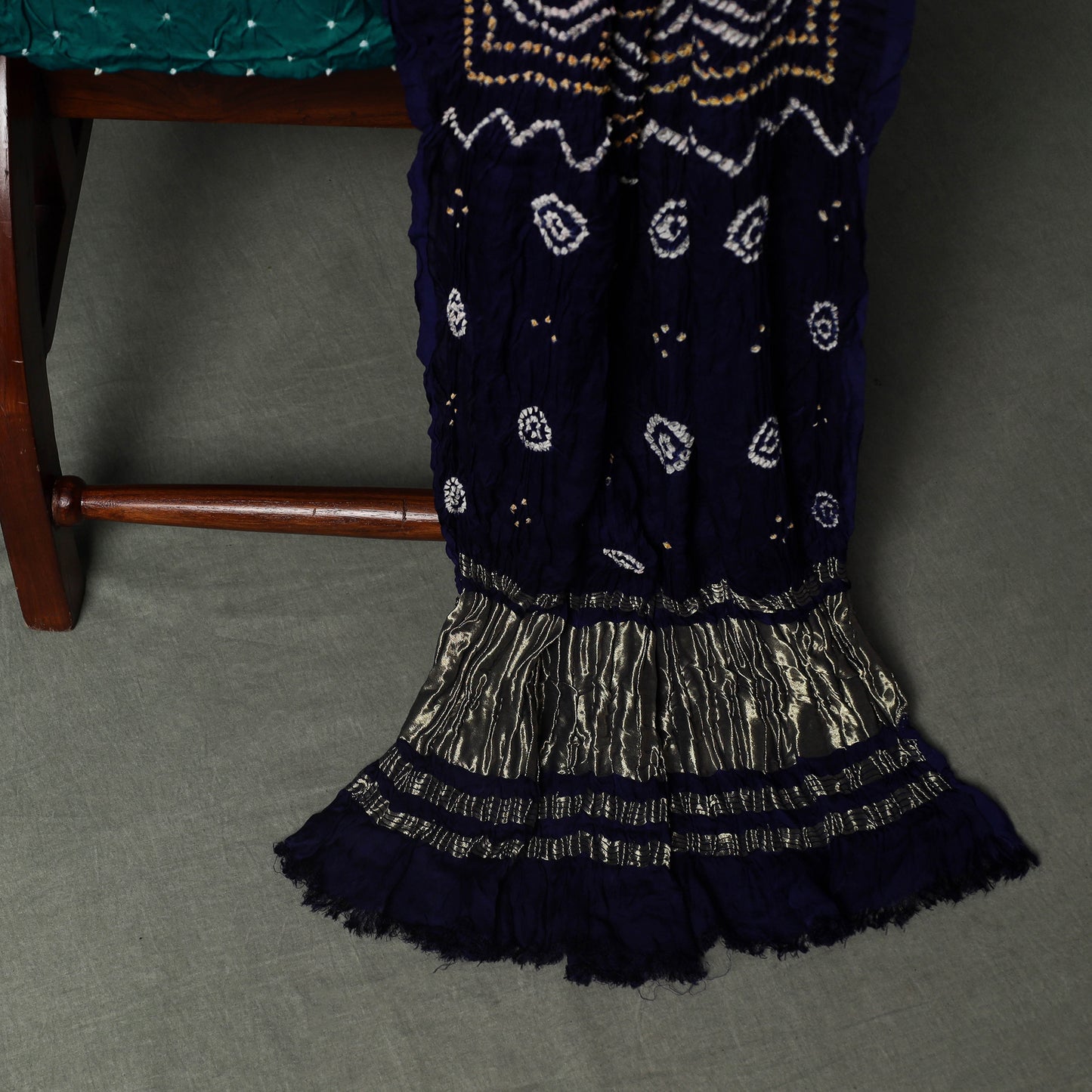 Kutch Bandhani Tie-Dye Modal Silk Unstitched Dress Material Suit Set 16