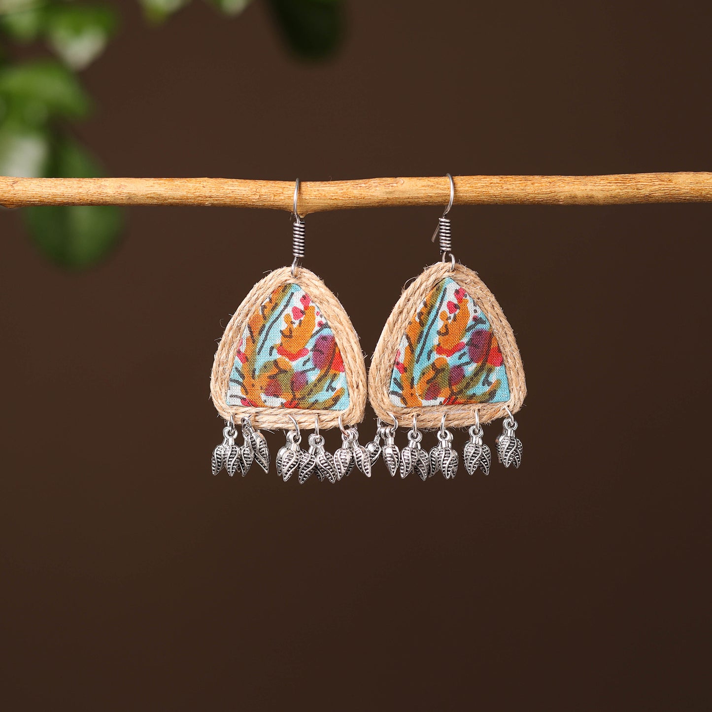 Navya Handcrafted Fabart Jute Earrings