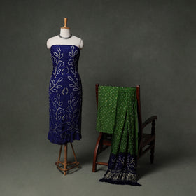 Kutch Bandhani Tie-Dye Modal Silk Unstitched Dress Material Suit Set 19